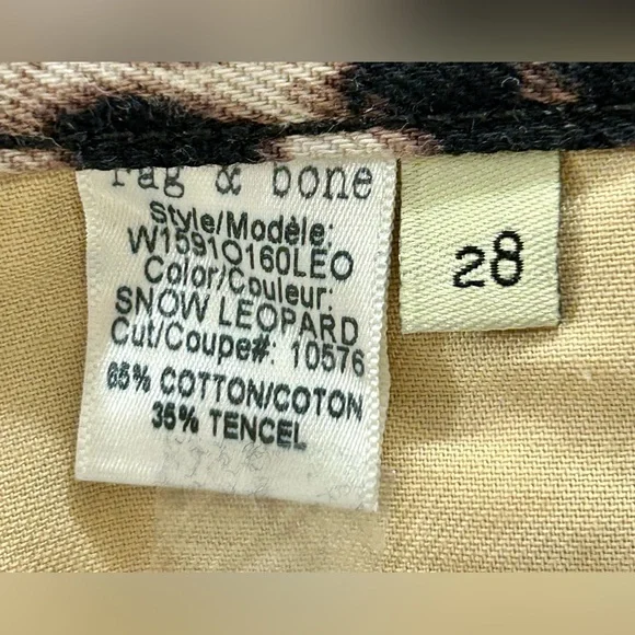 Rag & Bone Boyfriend Snow Leopard Print Womens Pants Size 28 - Picture 6 of 14